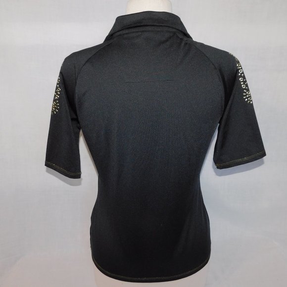 Nancy Lopez Womens S Desert Dry Black with Gold Detail Golf polo Shirt - Picture 9 of 9